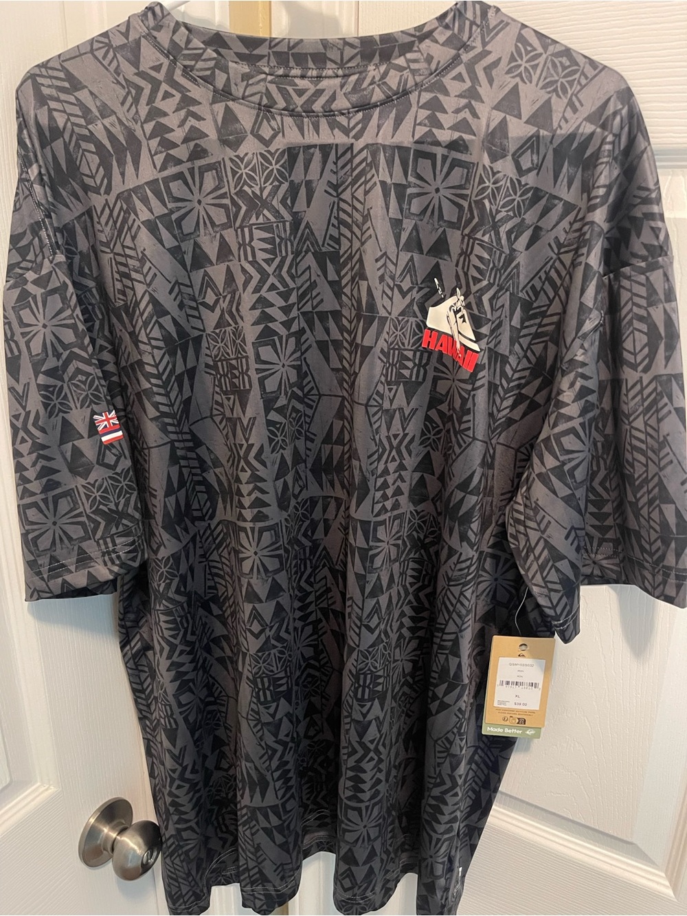Quiksilver Men's Short Sleeve Geometric Print Shirt - Black/Grey